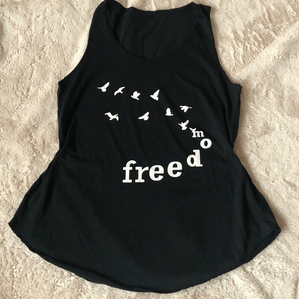 🔥 3 for $20 ~ Freedom black Tank Top.